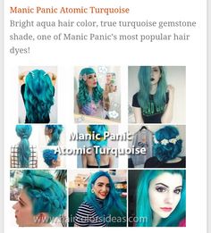 Atomic turquoise by Manic Panic Hair Tips Dyed Red, Atomic Turquoise Manic Panic, Extreme Haircut, Exotic Hair Color, Exotic Hair, Fantasy Hair Color, Hair Dye Tips, Aqua Hair