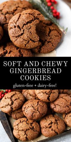 soft and chewy gingerbread cookies on a plate