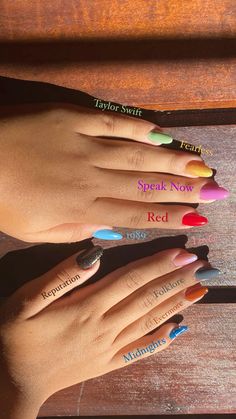 taylor swift nails Taylor Swift Pedicure, The Eras Tour Nails Including Ttpd, Taylor Nails Eras, Taylor Swift Nails Midnights, Easy Taylor Swift Nails, Nail Designs Taylor Swift, Nails For Taylor Swift Concert, Speak Now Inspired Nails