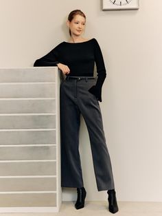 This is a feminine and modern pants by ZEROSTREET that is made out of high quality and sturdy material. With distinctive mood of the design and comfortable wear, you can style it for your stylish daily outfit.- Basic design and striaght silhouette- High waistline and slim waist- Belt included for various styling Relaxed Fit Elastane Wide Leg Pants For Work, Relaxed Fit Straight Elastane Pants, Fall Business Casual Wide-leg Dress Pants, Modern Relaxed Fit Wide Leg Work Pants, Stretch Wide-leg Pants For Workwear, Modern Relaxed Fit Wide Leg Pants For Work, Modern Wide-leg Elastane Pants, Fall Office Wear Straight Dress Pants, Fall Office Wear Dress Pants