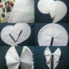 instructions to make a heart - shaped bow tie for someone's wedding dress or special occasion