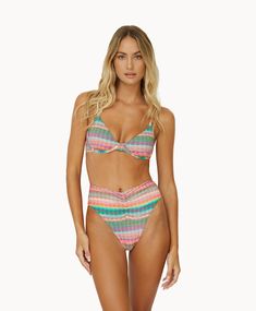 Settle into the sand with a set of high waisted bikini bottoms that provide full coverage. An optimal, yet simple way to flatter and contour in a vibrant pattern Multicolor High Waist Swimwear For Sunbathing, Multicolor High Waist Swimwear For Beach, Multicolor High Waist Beachwear Swimwear, Multicolor High-waist Beachwear Swimwear, Eyewear Kids, Underwire Top, High Waisted Swim, Balconette Bra, High Waist Bottoms