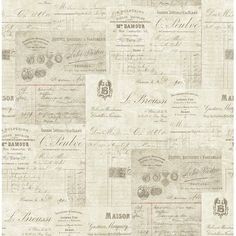 a wallpaper with many different types of papers on it's sides and the words,