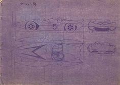 the blueprint drawing shows different types of race cars