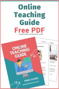 the online teaching guide for teachers with text overlaying it and an image of a computer