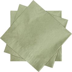 four green napkins sitting on top of each other