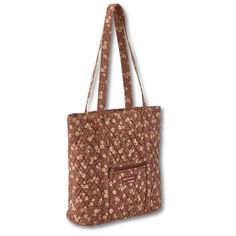 VINTAGE BURGUNDY FLORAL: A feedsack inspired floral print with khaki flowers and sage green vines on a rich burgundy background. Quilted handbags and cotton wallets are lined with a 100% cotton ditsy floral print.LARGE SHOULDER TOTE: At 15” wide, 13” high, and 5” deep, the Large Tote holds everything! Leave home prepared for day trips, work, travel, library visits, and errands around town. The large but lightweight quilted tote bag for women has a top zipper closure that keeps your belongings sa Cotton Wallet, Travel Library, Budget Wallet, Burgundy Background, Green Vines, Fabric Handbags, Quilted Tote Bags, Fabric Tote Bags, Rich Burgundy