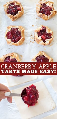 homemade cranberry apple tarts made easy with fresh fruit and pie crusts