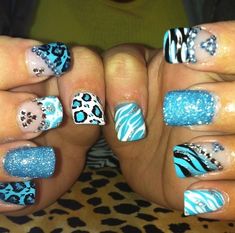 Punk Nails, Duck Nails, Y2k Nails, Really Cute Nails, Animal Print Nails, Manicure Y Pedicure, Dream Nails, Fire Nails, Cute Nail Designs