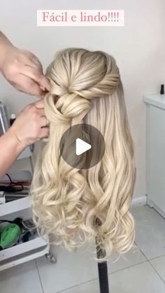 Half Up Styles For Long Hair, Formal Hair Styles, Formal Hair, Long Hair Video, Wedding Hair Styles, Hair Ponytail Styles, Hair Ponytail, Hairdo For Long Hair, Ponytail Styles