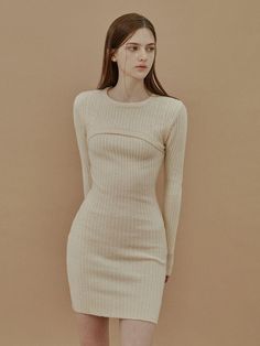 Composition : acrylic 33 polyester 63 spandex 4Color : Beige, charcoalCountry of Origin : Republic of Korea 2025 Manifestation, Knitwear Dress, Jumpsuit Dress, Cut Out, Knitwear, Dress Outfits, Composition, Jumpsuit, Spandex