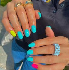 August Nails, Summery Nails, Bright Nails, Get Nails, Funky Nails