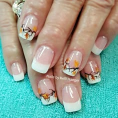 Fall Nails Basic Nails, French Nail Designs, Tip Nails, Fall Nail Art