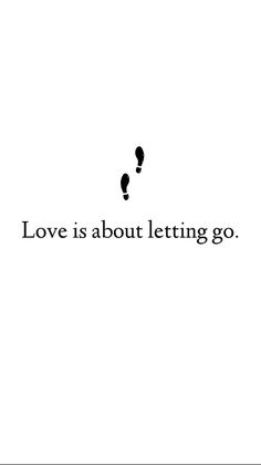 the words love is about letting go written in black on a white background with a light bulb