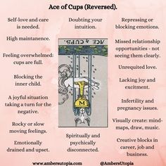 a poster with instructions on how to use an ace of cupr - reversed