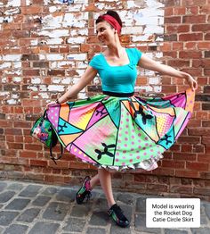 FREE SHIPPING ON ORDERS OVER $100Due to high demand please allow 3-4 weeks for shipping! This classic retro full circle skirt is AMAZING and guaranteed to turn heads wherever you are. Perfect for every occasion this skirt can be mixed and matched to create a multitude of gig outfits or that "go to" skirt for a fun night out on the town. Keep your look streamline or add a petticoat or 2 for that full 50’s vintage look. Features Created from a beautiful satin feel 100% polyester material and featu