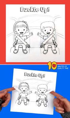 two children's hand holding up a card with the words build up and an image of