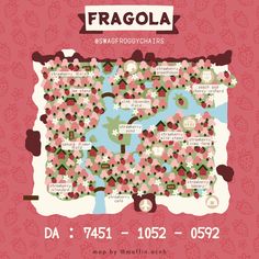 the map for fragola, which is located in an area with many trees and flowers