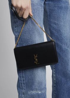 Saint Laurent YSL Monogram Phone Holder Shoulder Bag - Bergdorf Goodman Saint Laurent Phone Holder Bag, Ysl Chain Bag, Ysl Phone Holder Bag, Ysl Purse, Material Gworl, Ysl Handbags, Iphone Bag, Preppy Bags, Ysl Bags