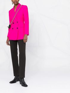 Alexander McQueen double-breasted Blazer - Farfetch Double Blazer, Alexander Mcqueen Blazer, Alexander Mcqueen Jacket, Blazer Pink, Wool Crepe, 1980s Fashion, Double Breasted Blazer, Double Breasted, Alexander Mcqueen