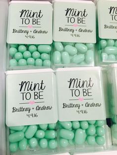 mint to be candies are in plastic containers