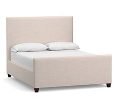 Raleigh Square Upholstered Tall Bed With Footboard Beds With Footboard, Footboard Ideas, Tall Platform Bed, Footboard Bed, Construction Bedding, Low Platform Bed, Bed With Footboard, Tall Bed, Design Your Bedroom