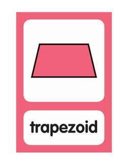 a pink and white sign that says trapezoid