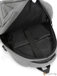 BirdinBag - Timeless Minimalist Backpack Gray Anti-theft Backpack For Daily Use, Gray Softback Backpack With Adjustable Strap, Gray Backpack With Adjustable Strap, Gray School Bag With Anti-theft Pocket, Gray Shoulder Backpack With Adjustable Strap, Rectangular Solid Backpack With Zipper Closure, Casual Solid Color Backpack For On-the-go, Commuting Backpack With Anti-theft Pocket, Solid Color Backpack With Zipper Pocket