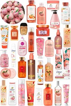 #aesthetic #showering #bodycare #peach #pink Peach Shower Routine, Eos Jasmine Peach Combo, How To Smell Like Peaches, Peach Body Care, Peach Smelling Products, Peach Hygiene Products, Peach Perfume Bath And Body Works, Peach Scented Products, Peach Fragrance