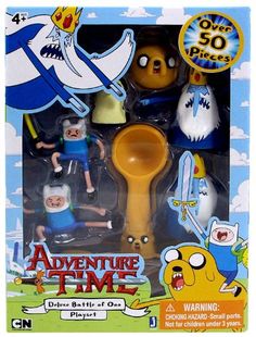 the adventure time toys are in their packaging