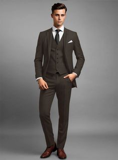 Marco Stretch Coffee Brown Wool Suit – StudioSuits Tailored Brown Three-piece Suit For Formal Occasions, Brown Tailored Three-piece Suit For Formal Occasions, Tailored Brown Three-piece Formal Suit, Tailored Brown Three-piece Suit For Business Casual, Brown Tailored Three-piece Suit For Business Casual, Tailored Three-piece Suit For Business Casual In Brown, Fitted Brown Double Breasted Suit For Work, Elegant Brown Double Breasted Suit With Suit Collar, Formal Brown Wool Three-piece Suit