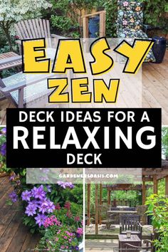 Zen Deck Ideas: How To Create A Relaxing Deck Back Deck Styling, Ideas For Deck Decorating, Pots On Decking Ideas, Asian Deck Ideas, Plants For Decking Area, Decorated Decks Ideas, Back Deck Oasis Ideas, Back Deck Plants, Modern Deck Decorating Ideas