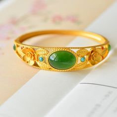 Bangles For Women, Hetian Jade, Bangles Style, Jade Bracelet, Jade Stone, Flower Bracelet, Natural Emerald, Fashion Jewelry Necklaces, Stone Bracelet