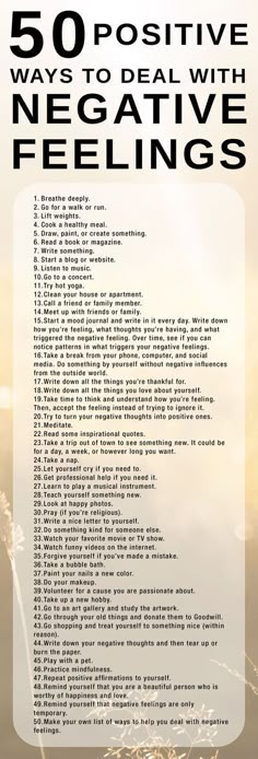 Here's a list of 50 positive ways to cope with negative feelings. It's important to use healthy coping strategies when we're sad, angry, or hurt. Universe Meditation, Negative Feelings, Italian Family, Federal Prison, Mind Set, Young Couple, Coping Strategies, Healthy Mind