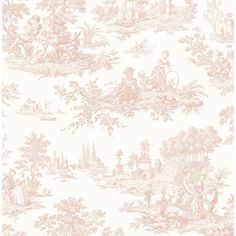 an old wallpaper with pink and white toilers