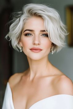 Looking for bridal hair ideas for short hair you can DIY? These 30+ styles range from simple to intricate, perfect for brides on a budget. Explore now! #diybride #weddinghairideas #shorthair Bride With A Bob, Bob Hair Bride, Wedding Hair For Short Bob, Short Hair Waves Wedding, Wedding Dress Short Hair, Wedding Hair Bob, Bridal Hair Short Bob, Short Hair Wedding Hair, Bridal Hairstyles For Short Hair