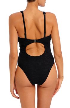 In this staple swimsuit, underwire construction ensures all-day comfort and support whether you're poolside or beach-bound. Convertible straps let you choose between an over-the-shoulder or cross-back silhouette. Clasps behind back Underwire Unlined 47% polyester, 40% polyamide, 13% elastane Hand wash, line dry Imported Underwire Swimwear With Built-in Cups For Sunbathing, Black One-piece Swimwear With Adjustable Straps, Summer Swimwear With Spaghetti Straps And Padded Cups, Nylon Swimwear With Adjustable Straps For Pool, Contoured Nylon Swimwear For The Beach, Padded Swimwear For Pool And Beach Season, Padded Tankini For Pool Beachwear, Beach Swimwear With Padded Cups And Spaghetti Straps, Padded Underwire Swimwear For Beach