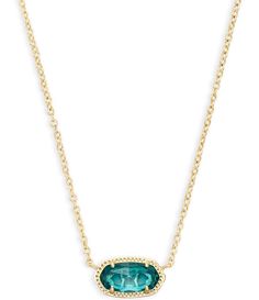 From Kendra Scott&#x2C; this necklace features:A dainty stone and delicate metallic chain combine to create the Elisa Pendant Necklace&#x2C; your new favorite wear-anywhere accessory. This pendant necklace can be paired with any look&#x2C; providing that extra touch of timeless style. Make the Elisa Gold Necklace a staple in your wardrobe and you will not be disappointed.Pendant necklace14k gold plated over brassLobster claw closureapprox. 0.63&q Kendra Scot, Preppy Birthday Gifts, Elisa Pendant Necklace, Aqua Necklace, Kendra Scott Necklace Elisa, Kendra Scott Elisa, December Birthstone Jewelry, Kendra Scott Necklace, Blue Accessories