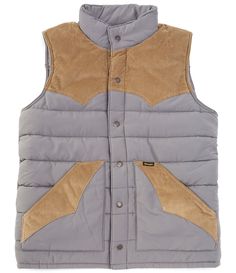 From Wrangler®&#x2C; this vest features:Puffer silhouetteCollarSleevelessSnap-front closureCorduroy detailingInside chest pocketPolyesterMachine wash/tumble dryImported. Puffer Vest Denim Jacket, Mens Outerwear, Puffer Vest, Dillard's, Vest Jacket, Clothing Accessories, Puffer, Clothes