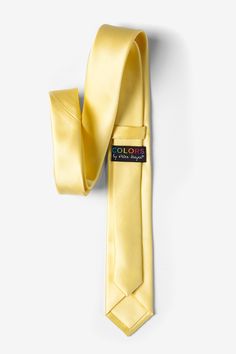 Suit up to perfection with the beautiful solid skinny ties by Peter Hayer. This microfiber pale lemon skinny tie features a refined satin finish, giving just the right amount of sheen that's perfect for formal events, important business meetings, or weddings. This durable tie is never short on style and you'll be receiving compliments for years to come. Imported. Solid Color Ties For Black Tie Events In Summer, Solid Color Summer Ties For Black Tie Events, Spring Formal Tie, Formal Suit And Tie Accessories For Spring, Formal Ties For Spring, Spring Black Tie Solid Color Ties, Classic Ties For Spring, Solid Color Ties For Black Tie Events In Spring, Solid Color Spring Ties For Black Tie Events