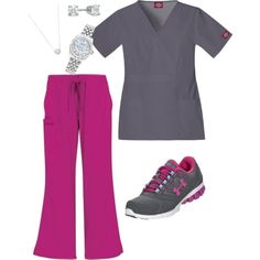 "scrub style" by hope-0804 on Polyvore Scrubs Style, Nurse Outfits, Nurse Fashion Scrubs, Scrub Suit, Best Uniforms, Nurse Scrubs, Printed Scrub Tops