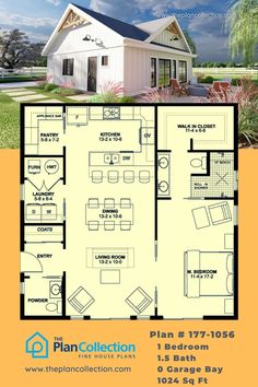 1 bedroom small house plans,  Plan # 177-1056 Single Bedroom Floor Plan, 1 Person House Layout, Small House Layout 3 Bedroom, 1 Bedroom 1.5 Bath House Plans, Simple 1 Bedroom House Plans, 1 Bedroom Floor Plans Layout, 1 Bedroom Cottage Floor Plan, 2 Bedroom 1.5 Bath House Plans, One Bedroom Cabin Floor Plans