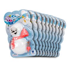 a pack of 12 baby bath toys with snowmen on them