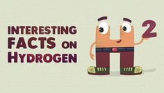 a cartoon character with the words interesting fact on hydrogen