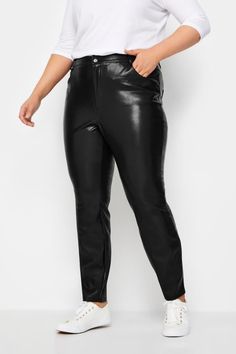 Shop Evans Black Faux Leather Leggings at Yours Clothing. Discover women’s plus size clothing in sizes 10-36 with fast delivery. Black Faux Leather Leggings, Black Jean, Fashion Fits, Faux Leather Leggings, Leather Leggings, Leggings Shop, Black Faux Leather, Leather Material, Plus Size Clothing