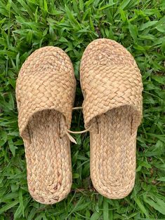 Sandals Water Hyacinth Unisex Sandals Kids Sandals Holiday | Etsy Comfortable Slip-on Slippers For Vacation, Brown Non-slip Slides For The Beach, Summer Flat Sandals For Outdoor, Summer Outdoor Slippers With Round Toe, Beige Slides For Summer Outdoor, Brown Non-slip Sandals For Vacation, Comfortable Flat Slippers For Vacation, Brown Summer Slides For Beach, Casual Flat Slippers For Vacation