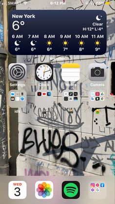 an iphone screen with graffiti on it and the time left to be 6 30 pm