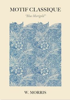 the front cover of a book with blue flowers and leaves on it, which reads motif - classique