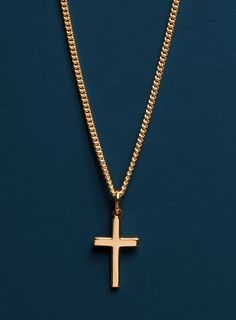 Minimalist Vermeil Gold Cross Pendant on 14K Gold Filled Rope Chain. Cross: Vermeil Gold Chain: 14K Gold FILLED Cross: 24mm x 13mm Chain: 2 mm Clasp: Lobster Claw Cross Pendant Men, Mens Cross Necklace, Sterling Silver Cross Necklace, Gold Chain Design, Mens Gold Jewelry, Sterling Silver Cross Pendant, Gold Chains For Men, Silver Cross Pendant, Mens Chain Necklace