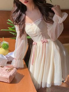 Kawaii Elegant Princess Sweet Dot Long Sleeve Vintage Fairy Dress BE119 Dear customer, welcome to our shop. Suggestion: Choose the size according to your weight.Size S - Weight: 40 kg - 47.5 kgSize M - Weight: 47.5 kg - 52.5kgSize L - Weight: 52.5 kg - 57.5 kgSize InformationSize S Sleeve:62cm Length:81cm Bust:82cm Waist:66cm Size M Sleeve:63cm Length:83cm Bust:86cm Waist:70cm Size L Sleeve:64cm Length:85cm Bust:90cm Waist:74cm Silhouette: A-LINENeckline: Square CollarSleeve Style: Flare SleeveD Vintage Fairy Dress, Fall October, Style Kawaii, Outfit Wedding, Vintage Fairy, Floral Chiffon Dress, Dress Winter, Kawaii Dress, Dress Spring